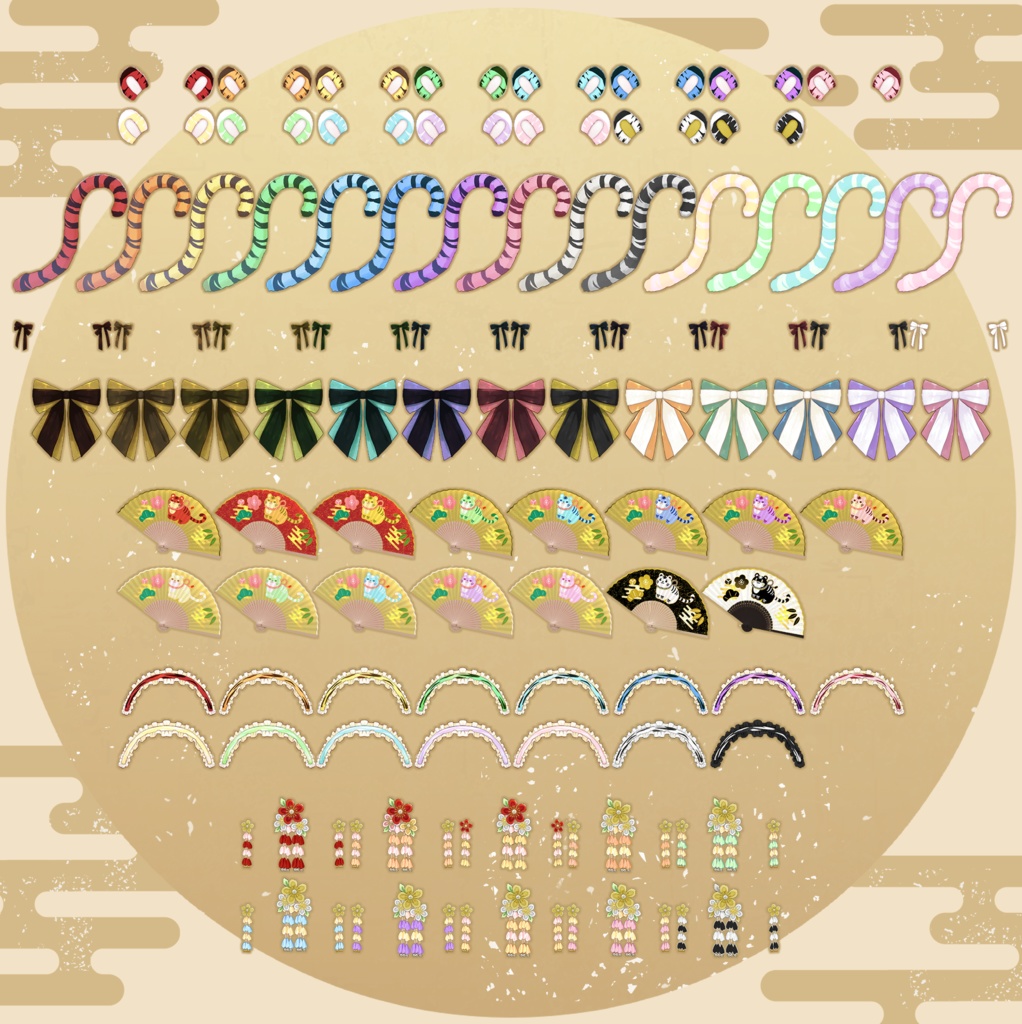 【フリー素材】虎柄和風ロリータ服