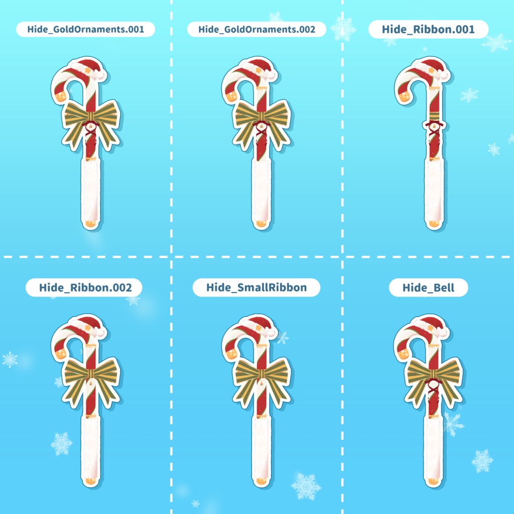 【3Dモデル】クリスマスケイン【VRChat向け】