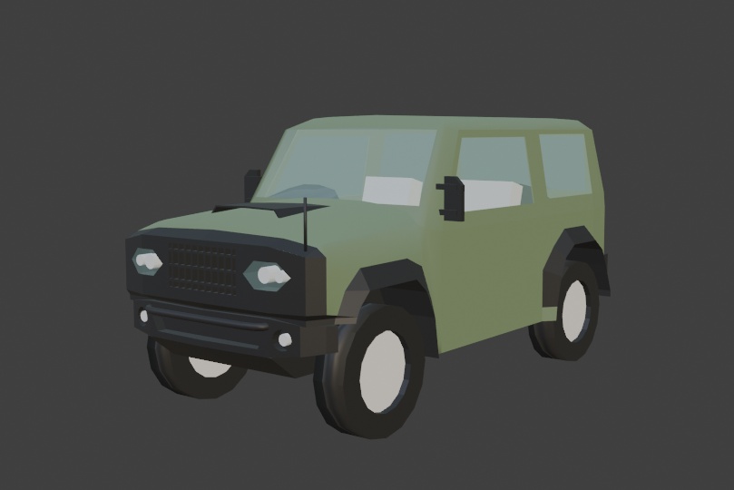 【Unity対応】カモシカK-4 ローポリ車両 3Dモデル（.fbx/.blend）