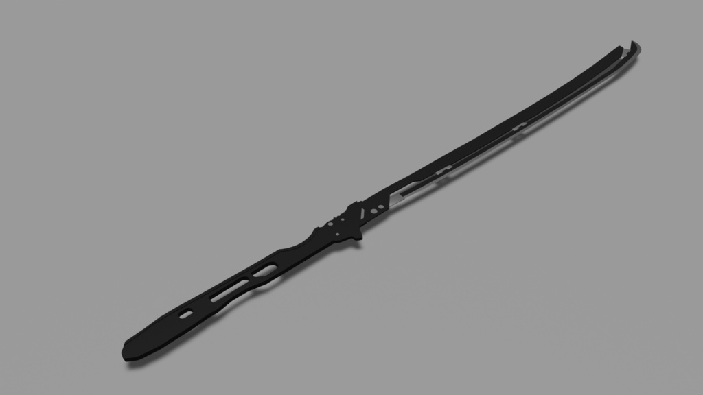 【3Dモデル】さいばーぱんくっぽい「かたな」とえーけー(AK)