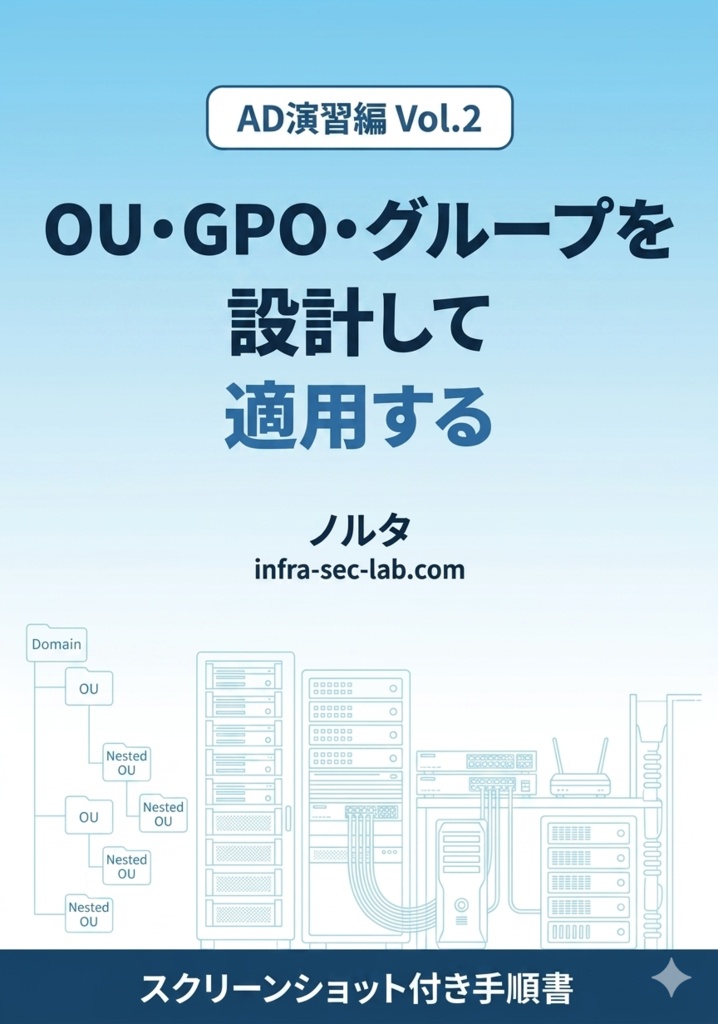 AD演習編 Vol.2｜OU・GPO・グループを設計して適用する 【ハンズオン手順書・スクリーンショット付き】