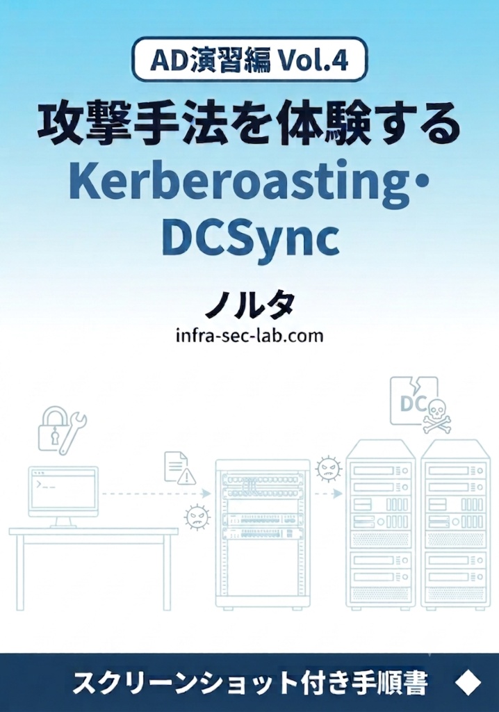 AD演習編 Vol.4｜Kerberoasting・DCSyncで攻撃手法を体験する【ハンズオン手順書・スクリーンショット付き手順書】