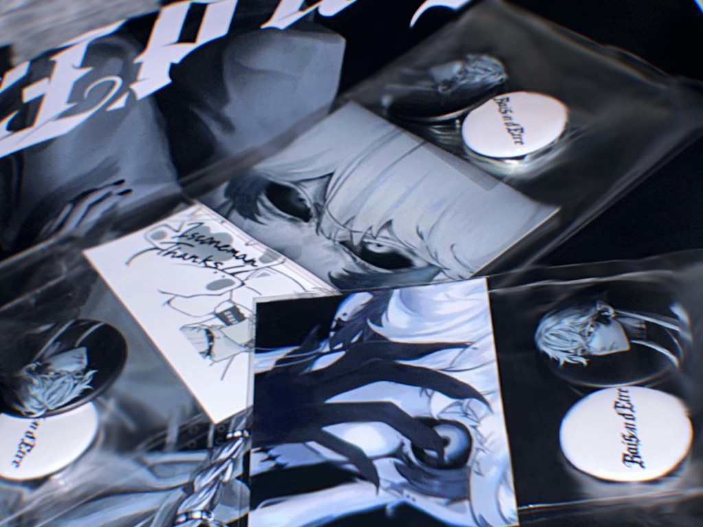 【堕落論・1stワンマンライブグッズ再販】缶バッジ2種・ランダムポストカード1枚セット