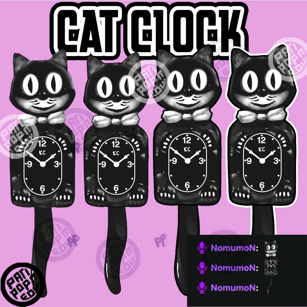 【Twitch Emote/2D Asset】- Animated Cat Clock