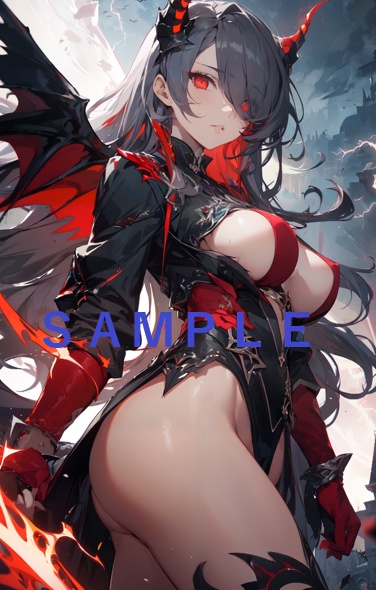 【スマホ用】【イラスト】ファンタジー壁紙：サキュバス