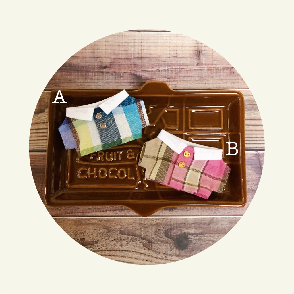 マドラスチェック柄シャツ【10cmぬいsize/送料別】