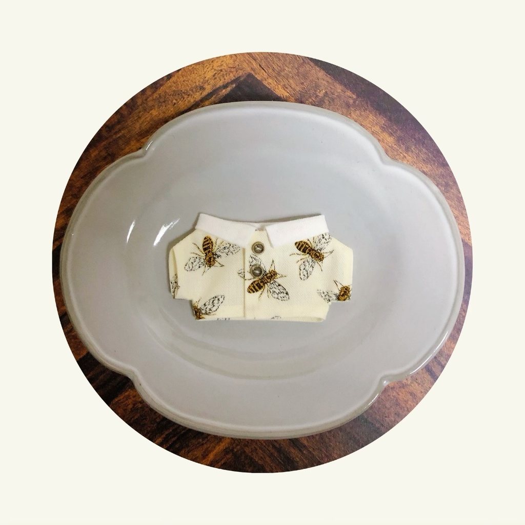 みつばち柄シャツ【10cmぬいsize/送料別】