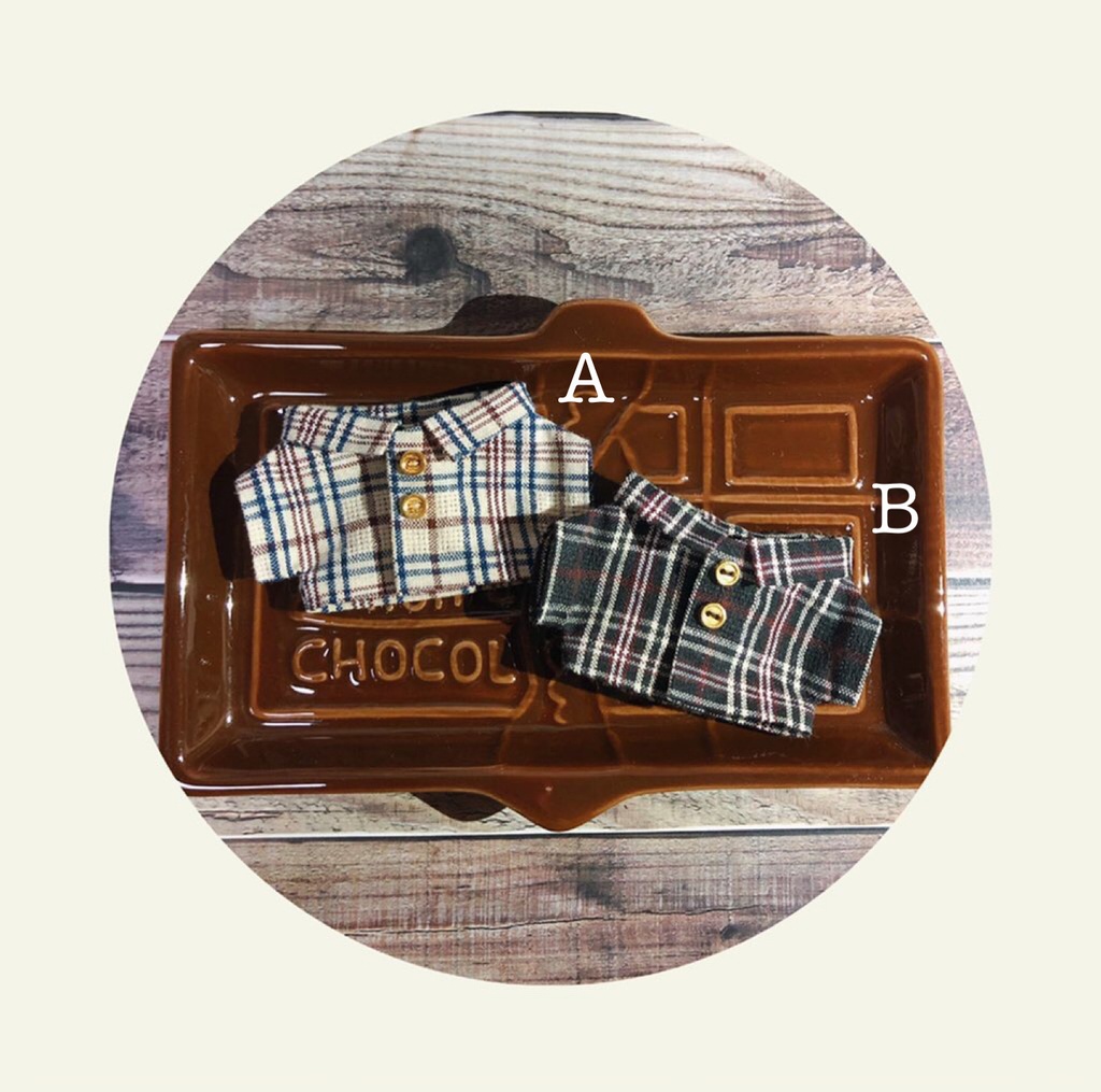 チェック柄シャツ【10cmぬいsize/送料別】