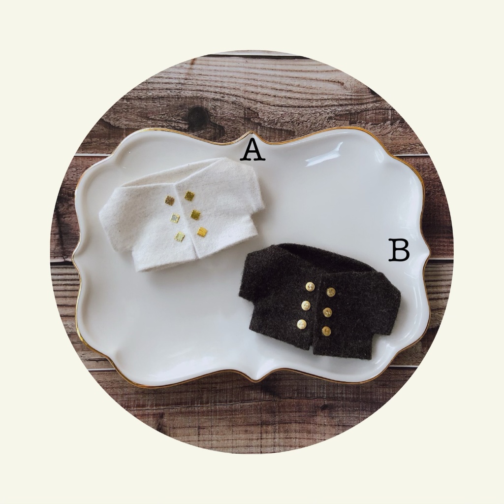 フランネルダブルボタンジャケット【10cmぬいsize/送料別】