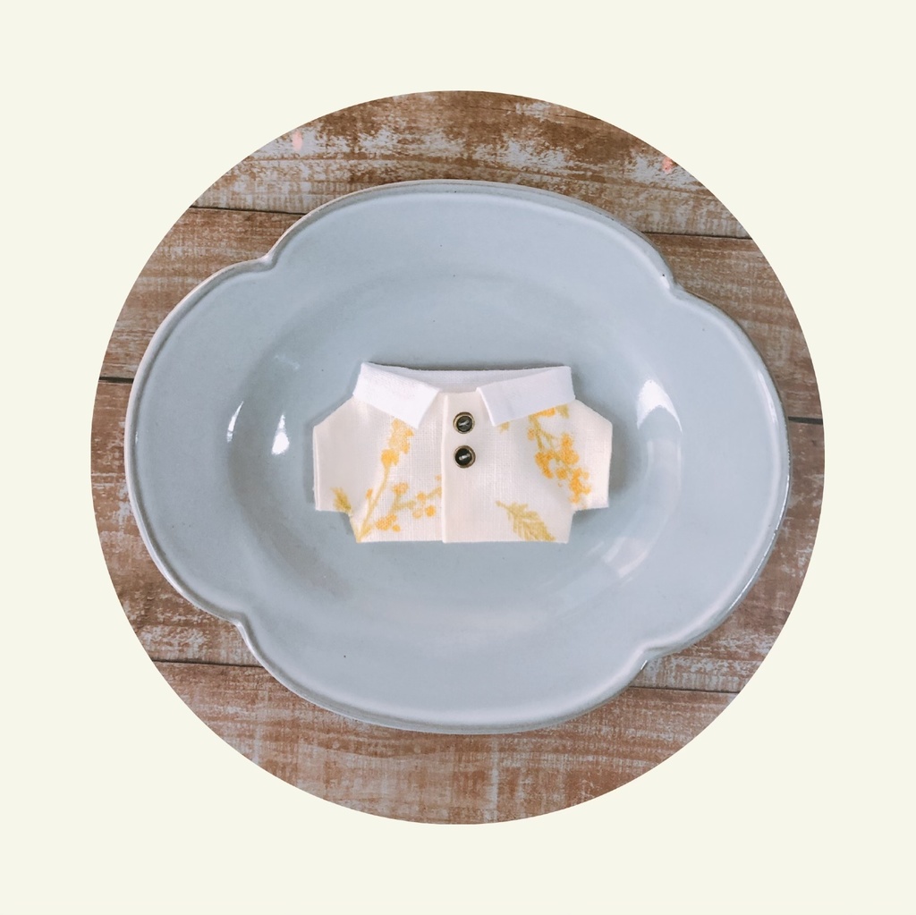 ミモザ柄シャツ【10cmぬいsize/送料別】