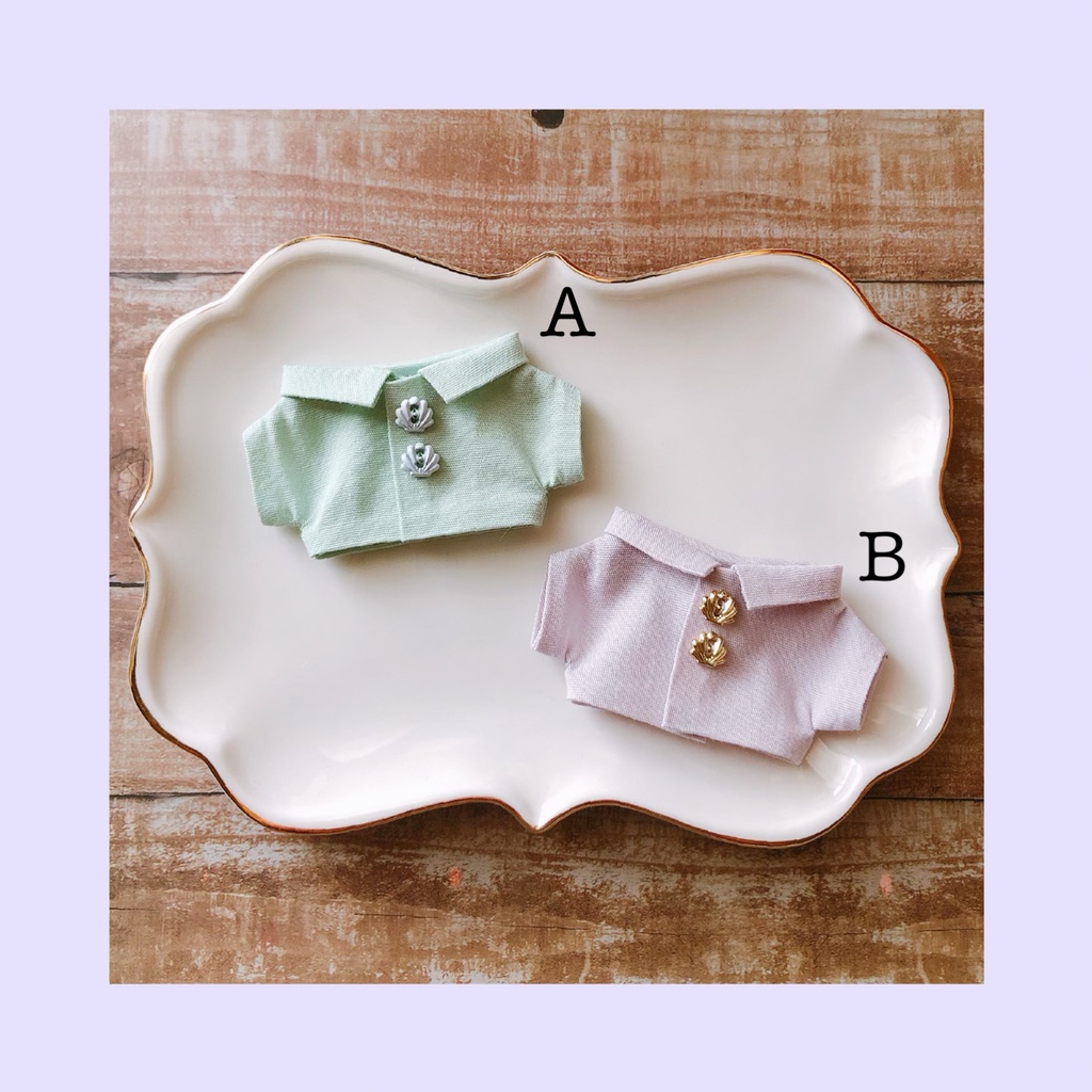 貝殻シェイプボタンシャツ【10cmぬいsize/送料別】