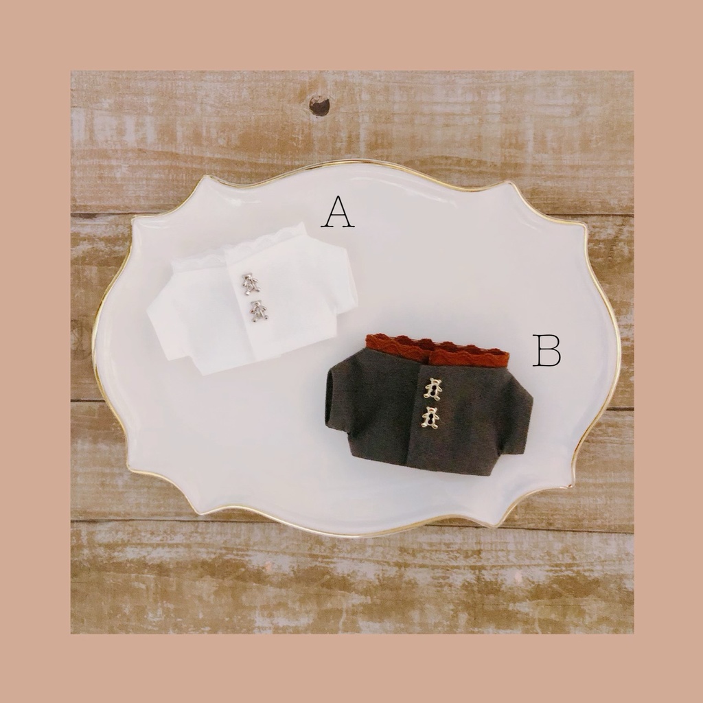 スカラップ襟シャツ【10cmぬいsize/送料別】