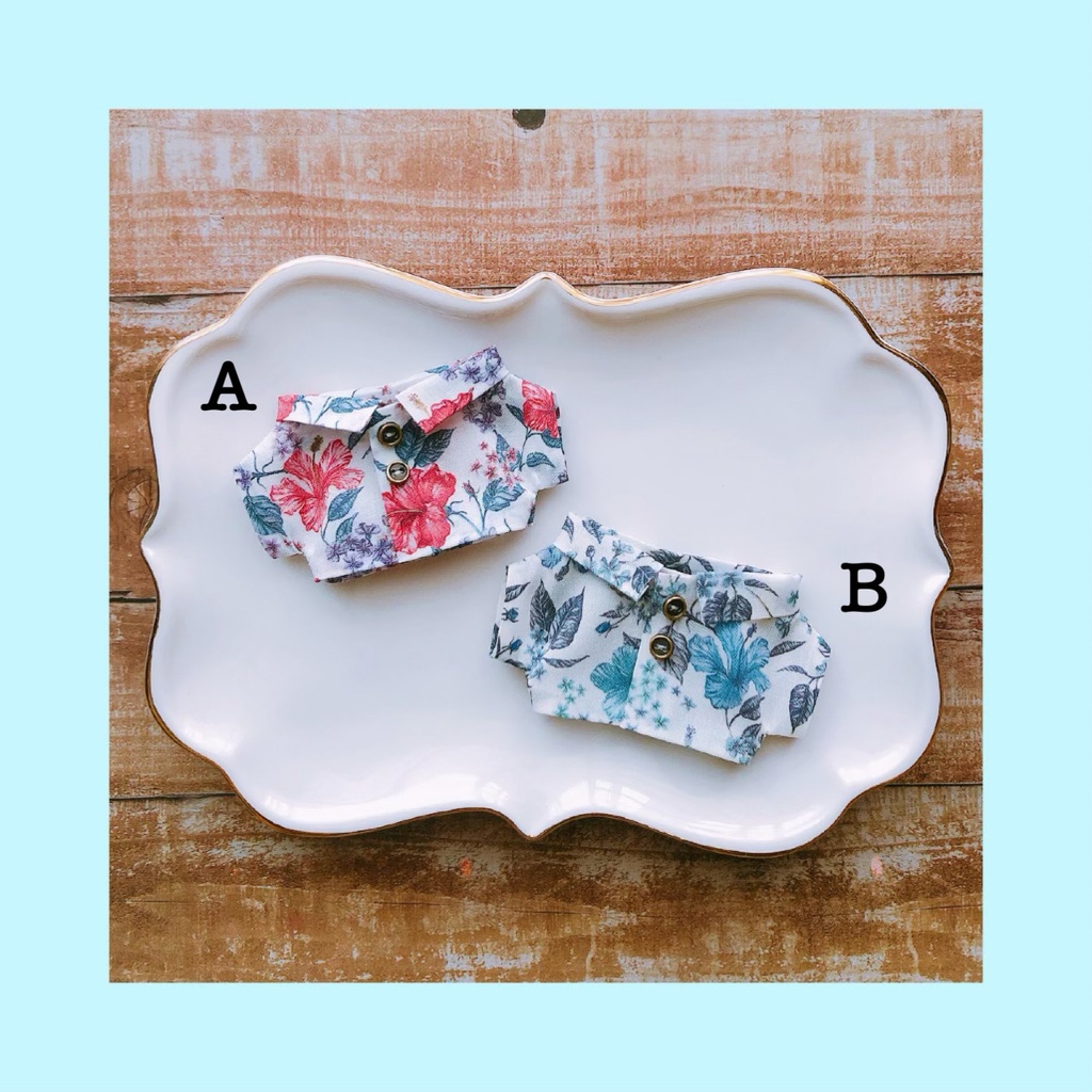 ハイビスカス柄シャツ🌺【10cmぬいsize/送料別】
