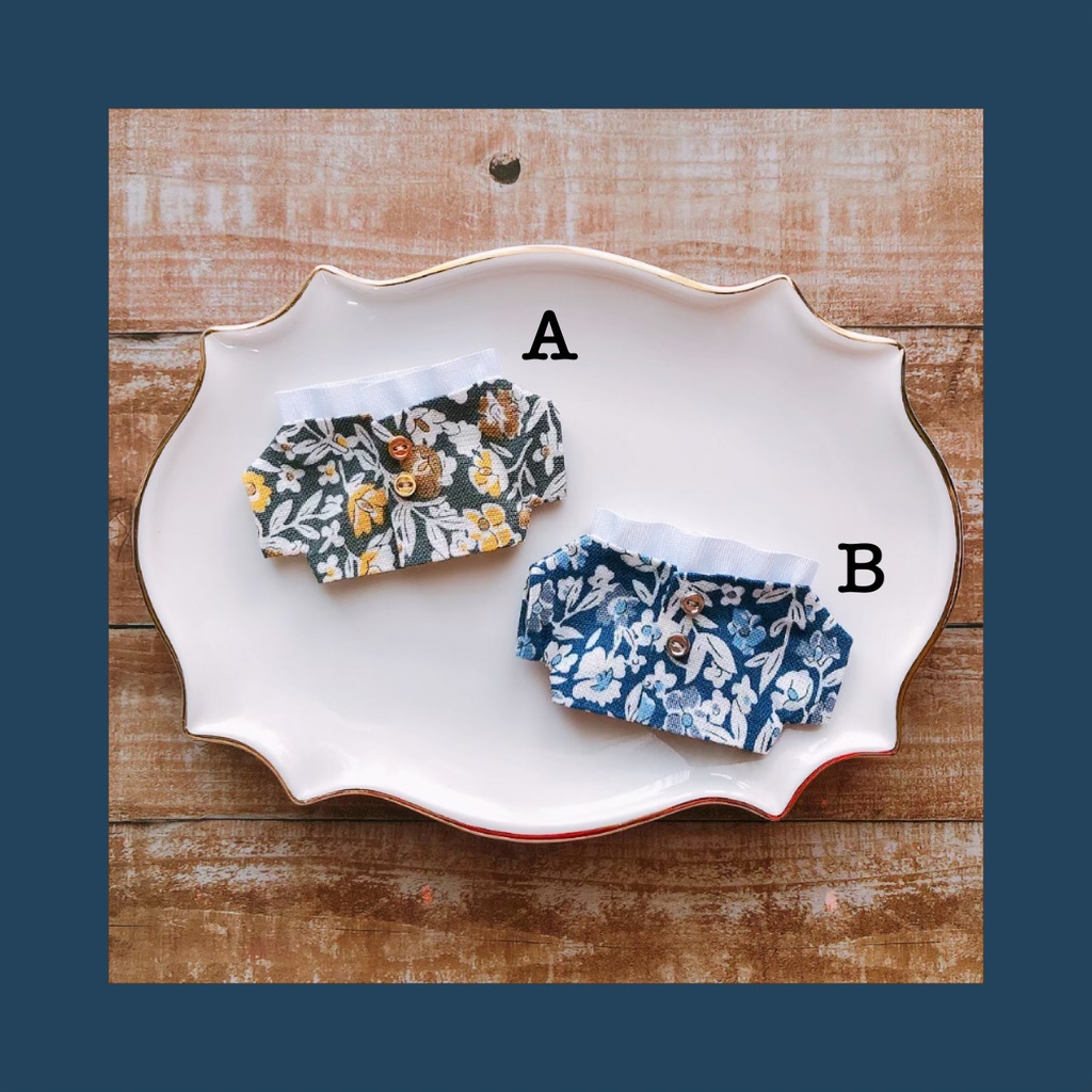 花柄フリル襟シャツ【10cmぬいsize/送料別】