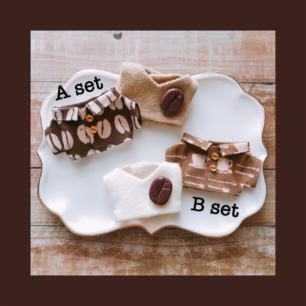 コーヒーブレイク☕️シャツ&ベストset【10cmぬいsize/送料別】
