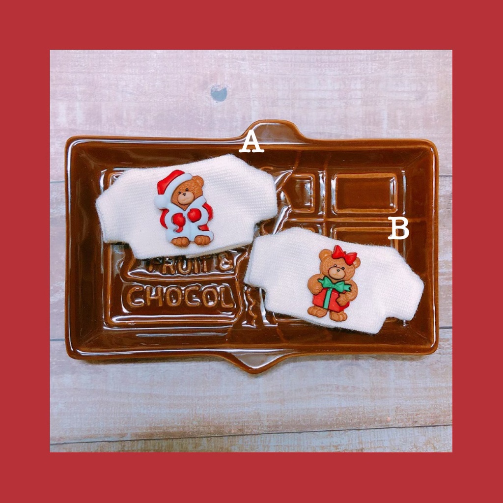 クリスマスベアカットソー🎄【10cmぬいsize/送料別】