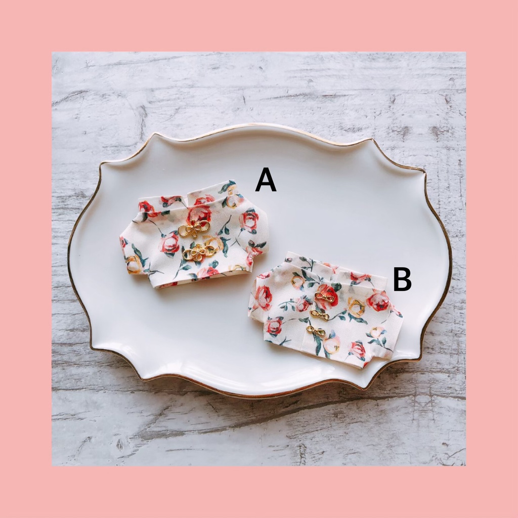 花柄チャイナシャツ🌹【10cmぬいsize/送料別】