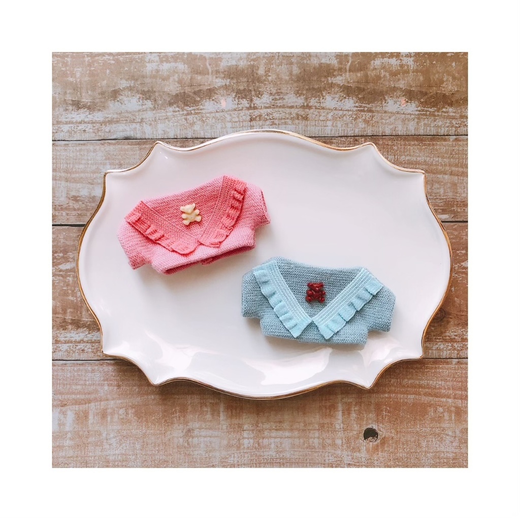 フリルベアset🧸(ライトブルー/ピンク)【10cmぬいsize/送料別】
