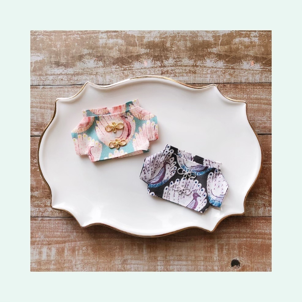 ピーコック柄チャイナシャツset🦚【10cmぬいsize/送料別】