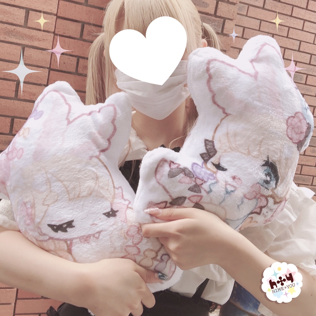 双子兎 Silky&Milky リバーシブル ふかふかクッション