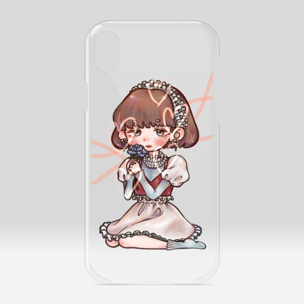 【onnnanoko.1】クリアiPhoneケース ハートうねうね