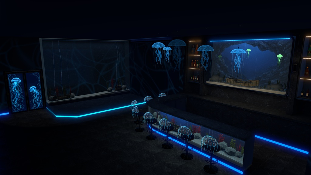 アクアリウムバーワールド Nereid Deep Sea Bar ステージ・スタッフルームあり!
