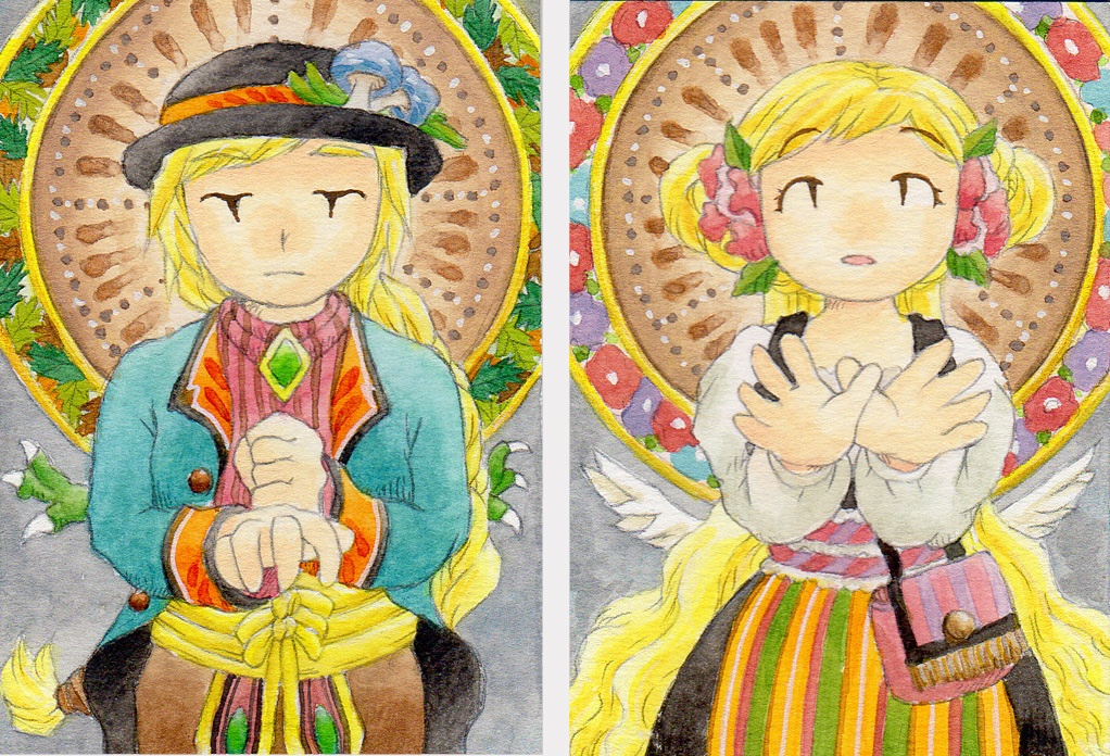 ATC（ミニ原画）「地を這う者」「空を飛ぶ者」（2種類）