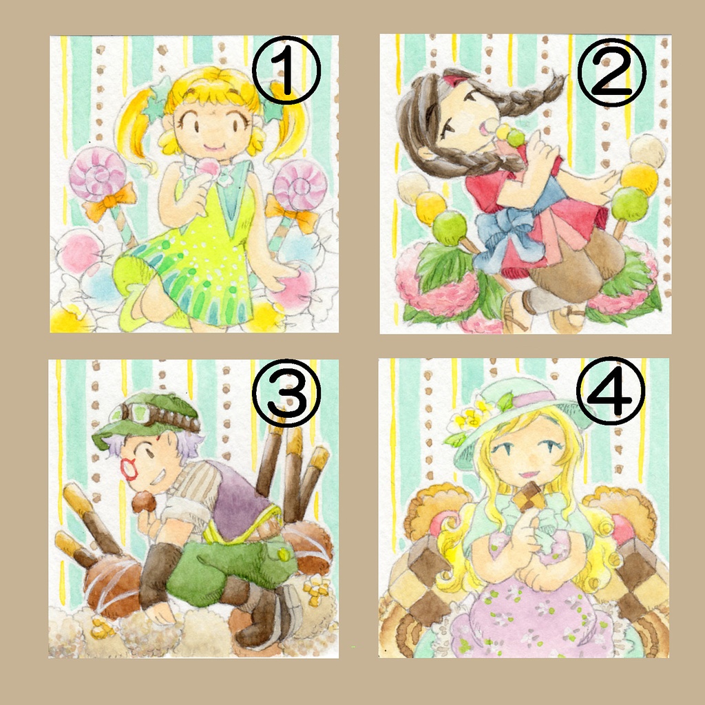 ミニ額「sweets」（4種類）