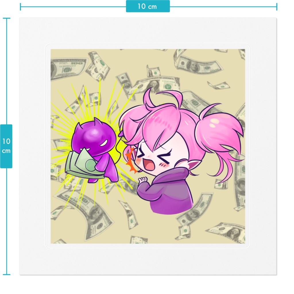 ステッカー_札束ビンタ