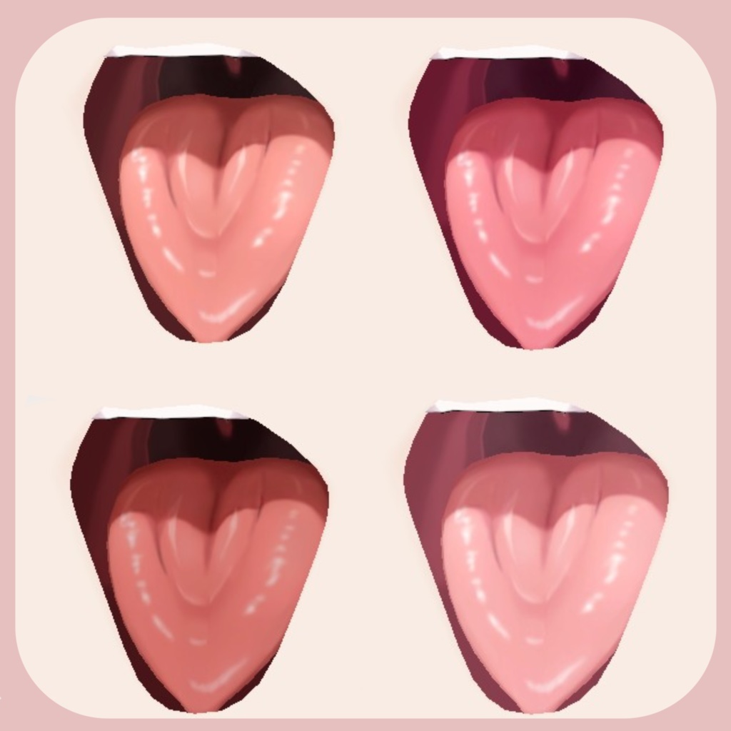 【Vroid】ぷるつや口内テクスチャ【4/6まで100円セール】Glossy Mouth Texture