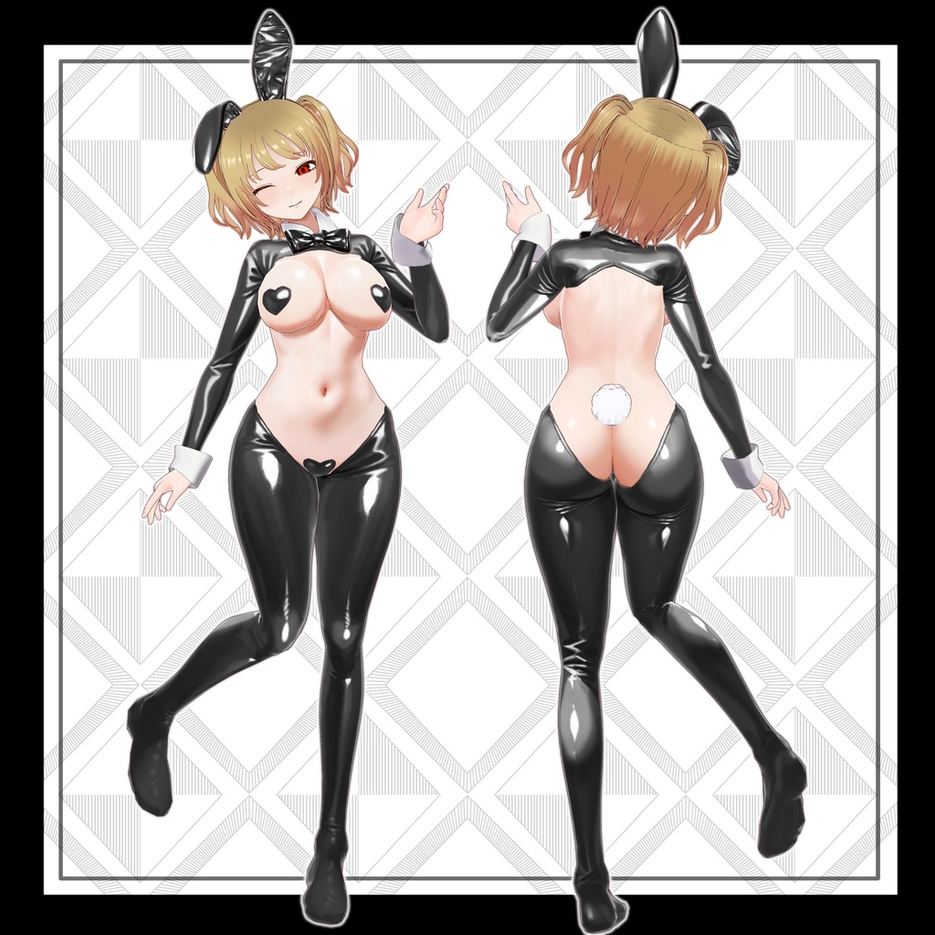 【VRoid】逆バニーガールセット4色+全色【4/21まで200円セール】/Reverse Bunny Outfit Set