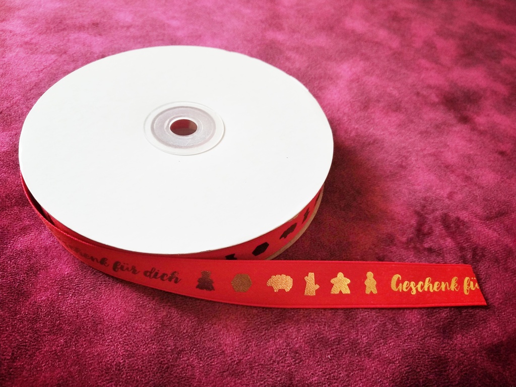 【5m】ボードゲームギフトリボン 赤×勝利点ゴールド