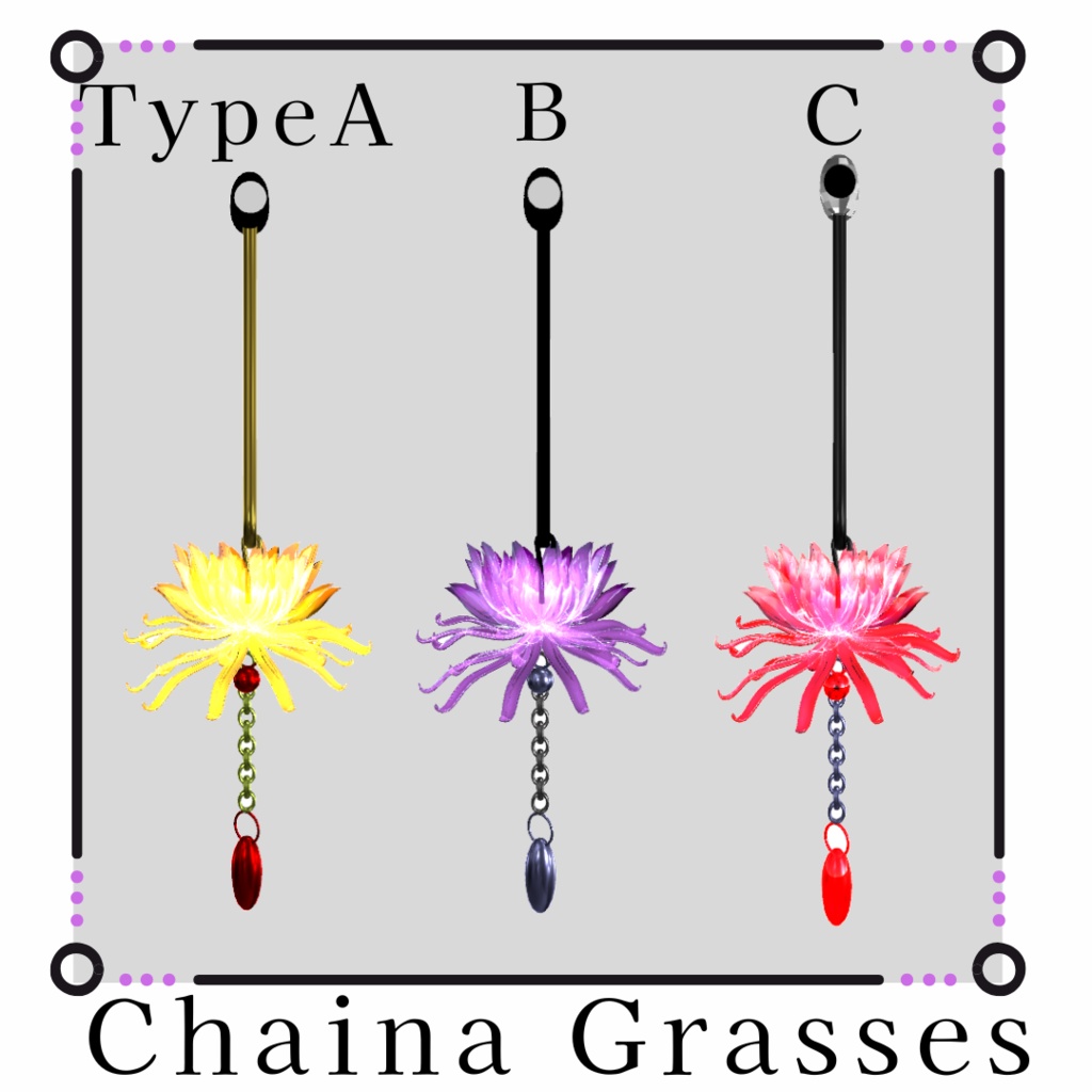 【3D装飾品】Santhemum Earrings