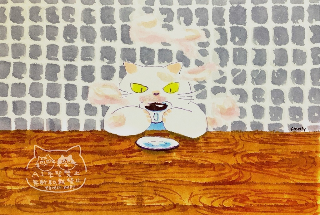 アナログ原画　ホットコーヒー　※フレームなし