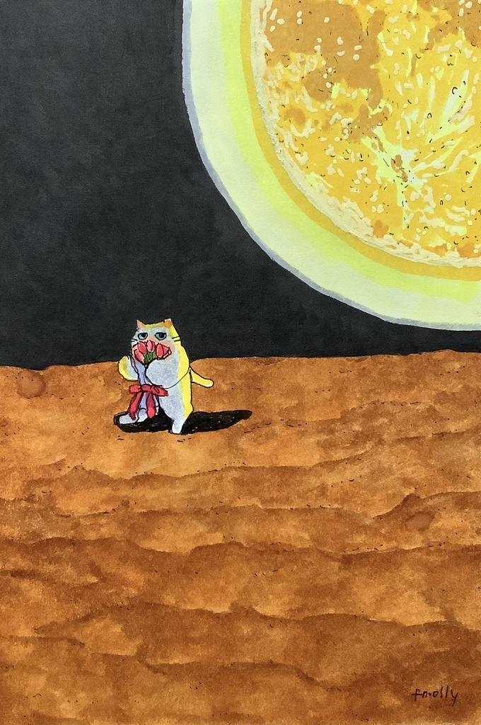 アナログ原画　春のお届け