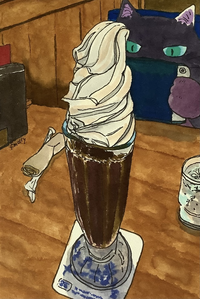 アナログ原画　アイスココア　※フレームなし
