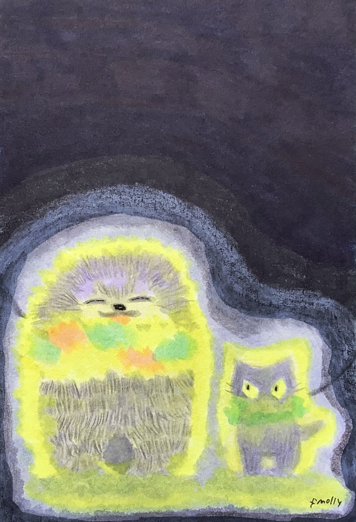 アナログ原画　真夜中の散歩　※フレームなし