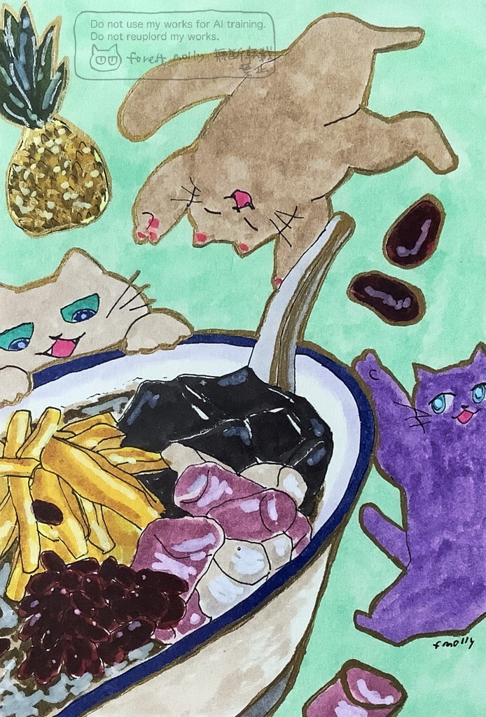 アナログ原画　豆花　フレームあり