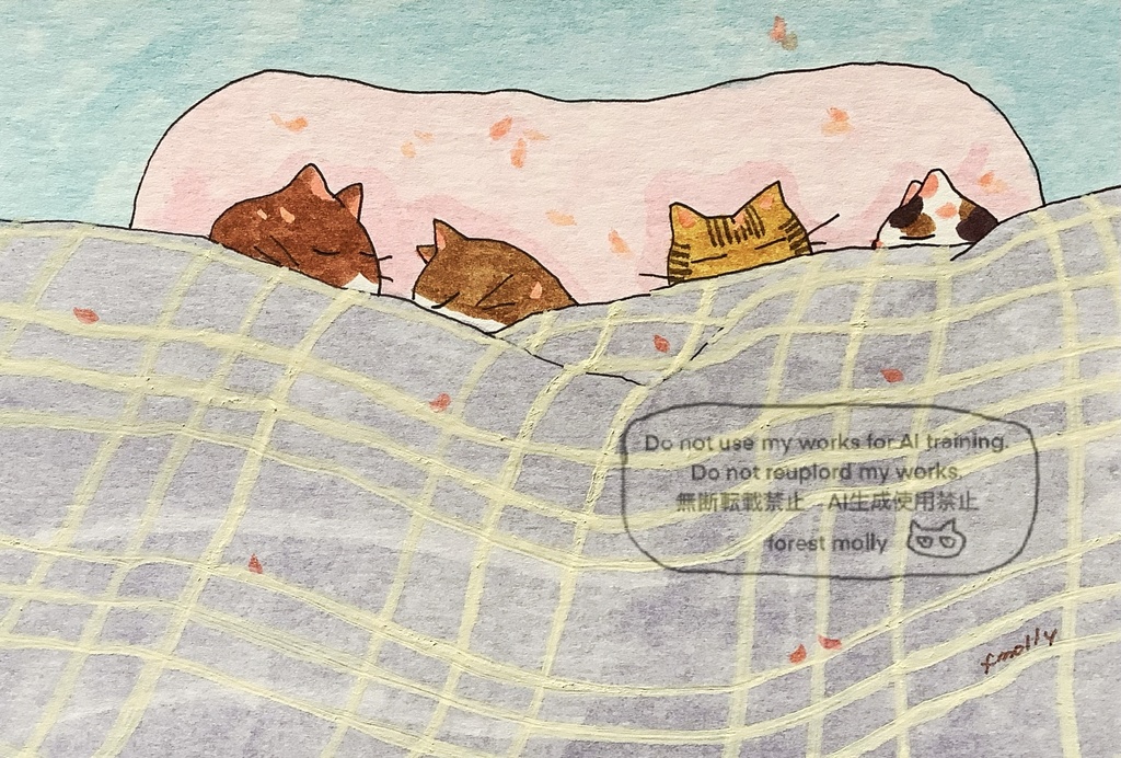 アナログ原画　春眠