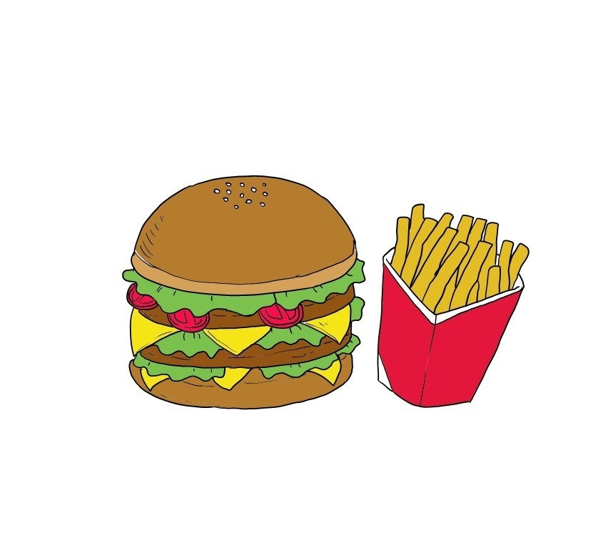 ハンバーガーとポテト