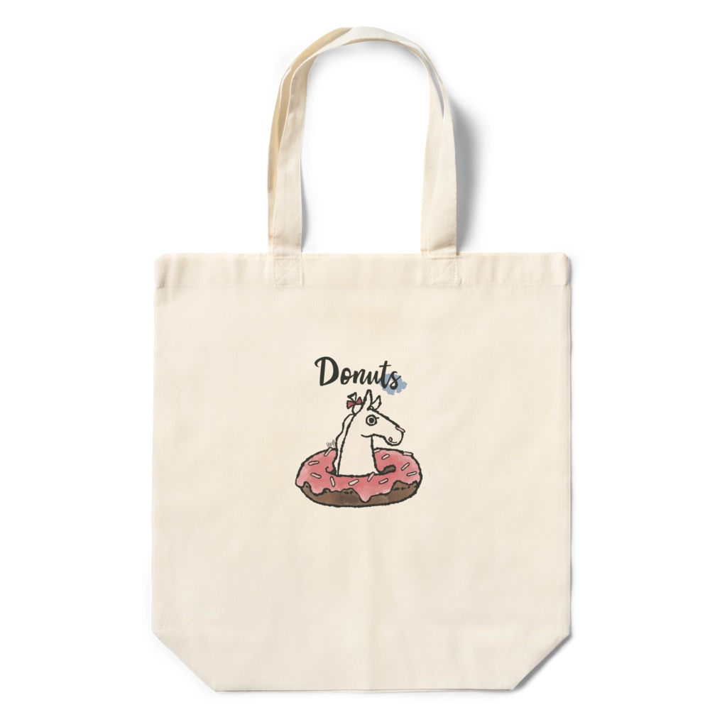 doNATSUどーなつエコバッグ白い馬さん