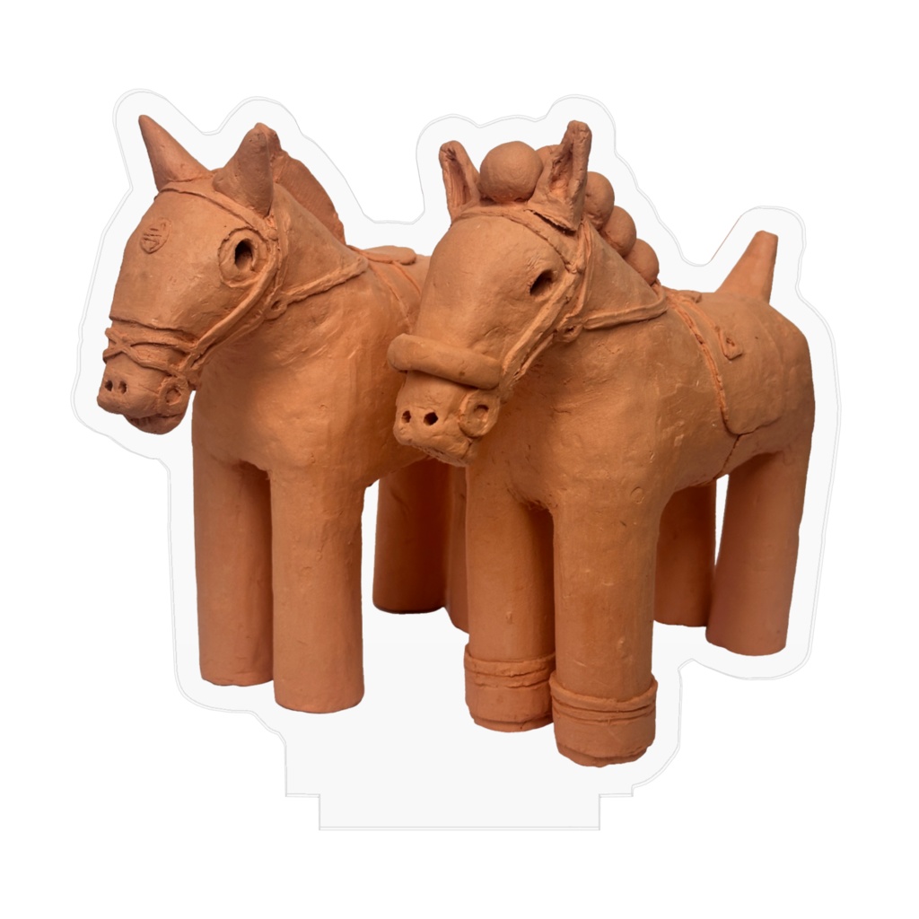 【馬形埴輪】競走馬風スナオとシバコ併せ馬スタンド