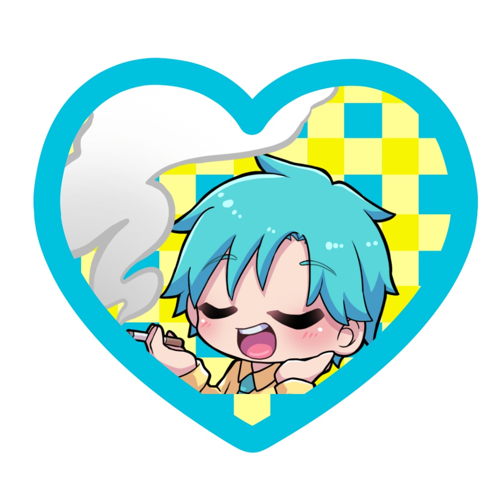 やめん。オリジナルおざーしたアクリルキーホルダー(ハート)