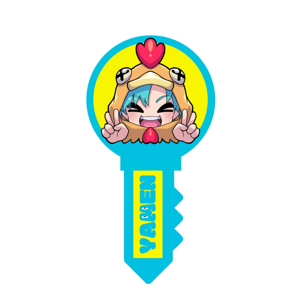 やめん。オリジナルスタンプアクリルキーホルダー(丸)