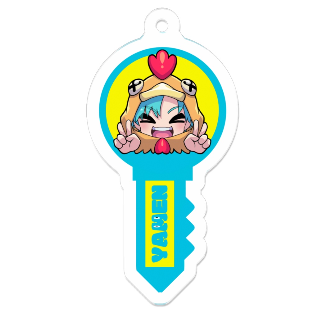 やめん。オリジナルスタンプアクリルキーホルダー(丸)