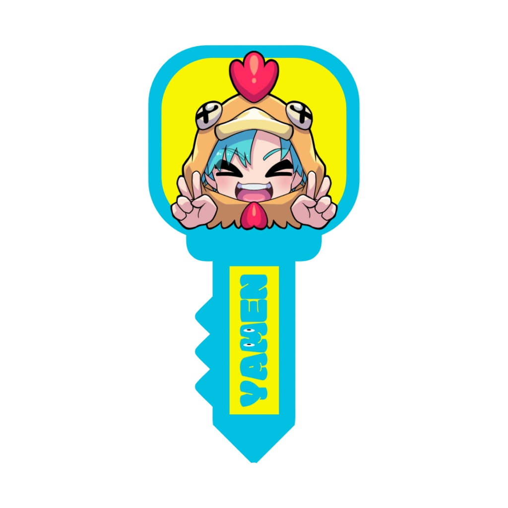 やめん。オリジナルスタンプアクリルキーホルダー(角)