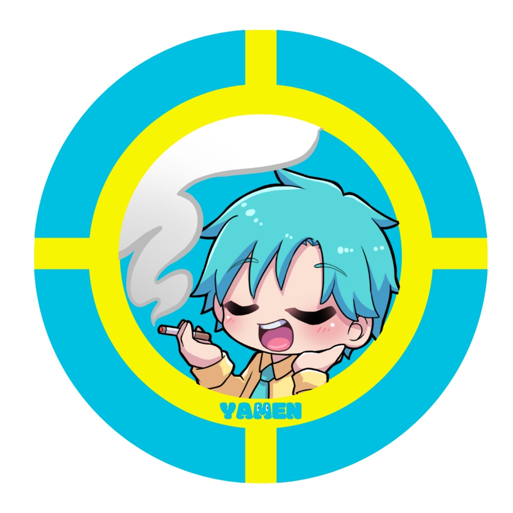 やめん。オリジナルおざーしたアクリルキーホルダー(丸)