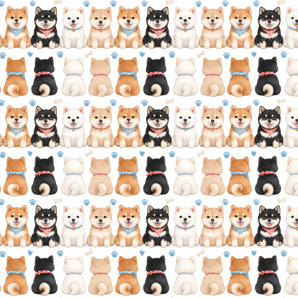 いぬねこ前後ろ姿5種類セット