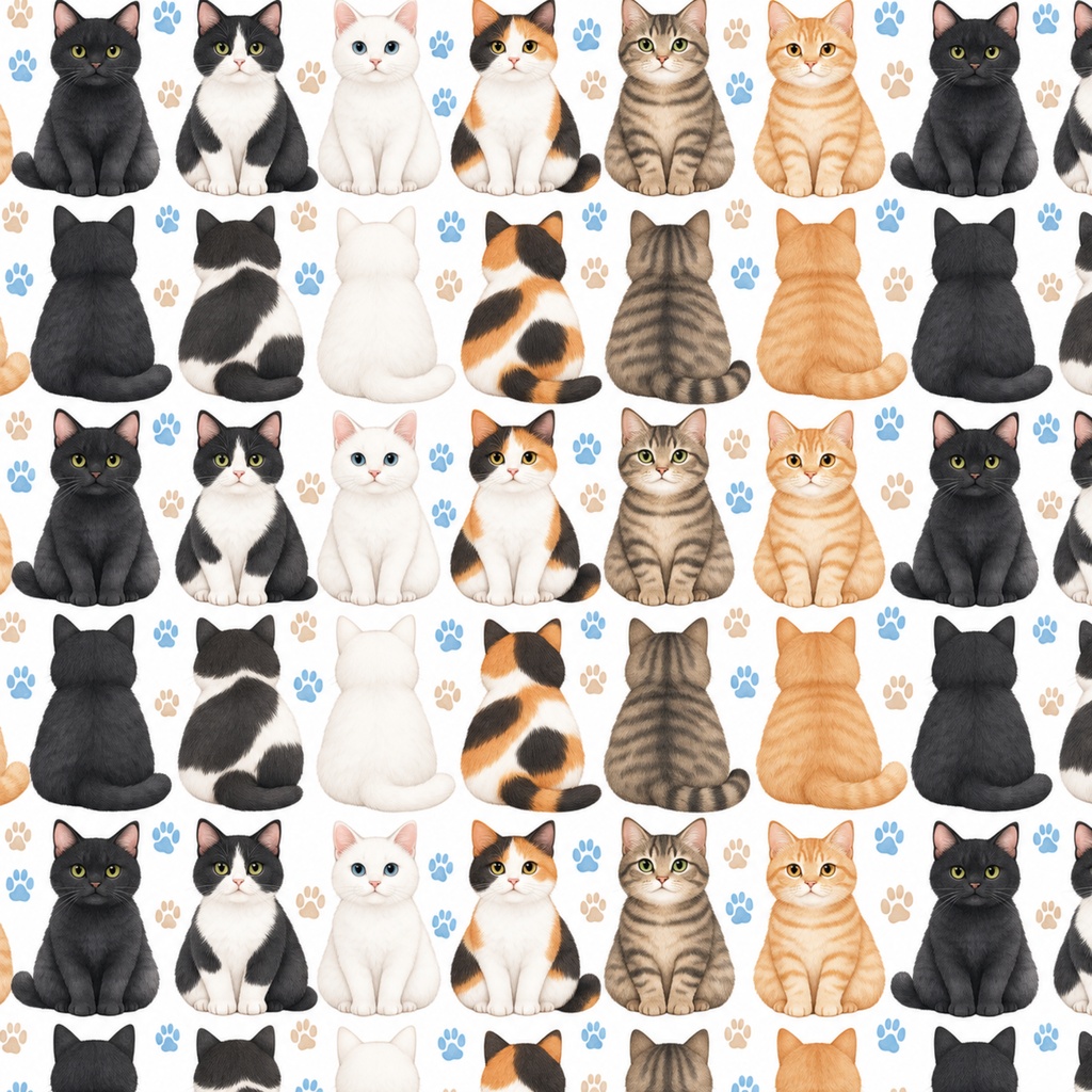 いぬねこ前後ろ姿5種類セット
