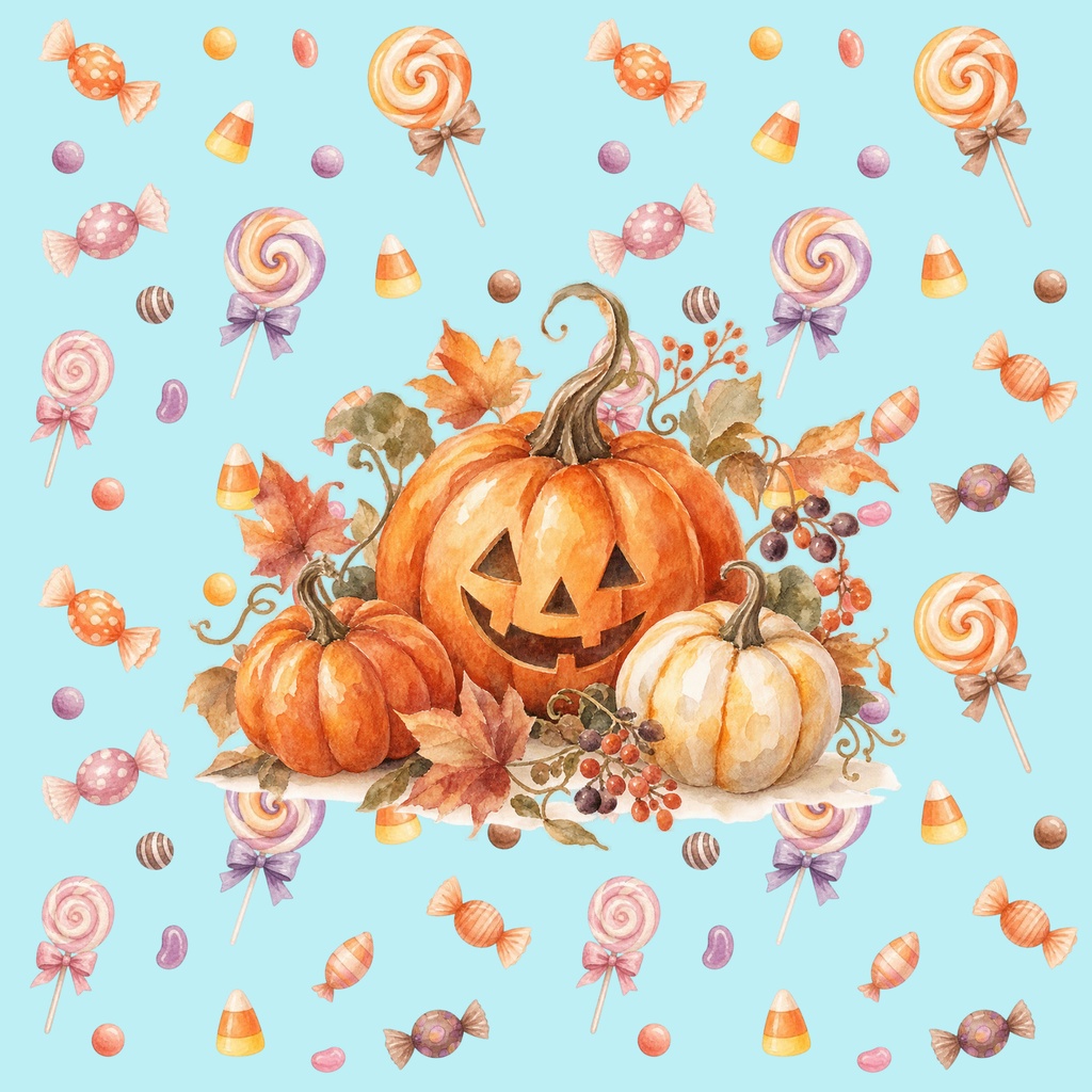 ハロウィン水彩画風10種類セット